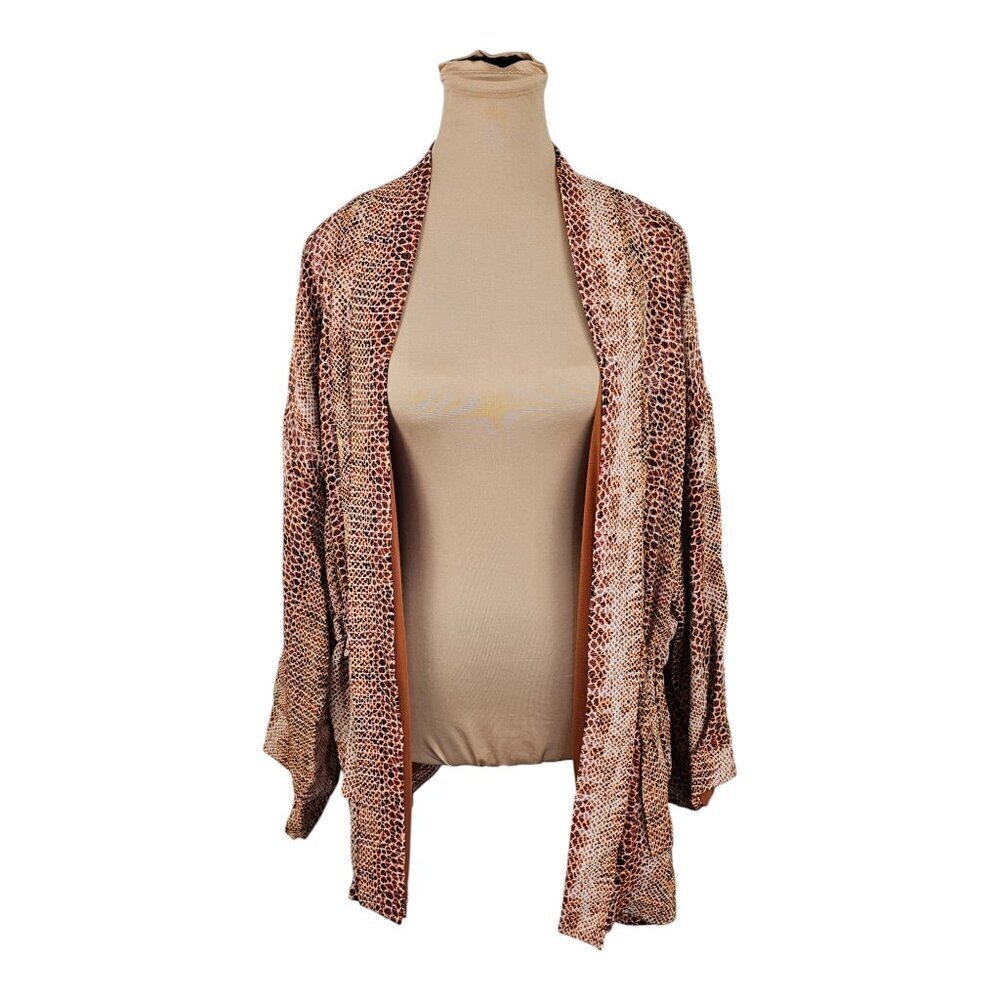 MKT Studio Snake Print Tie Cinch Long Sleeve Cardigan Sz XL 42